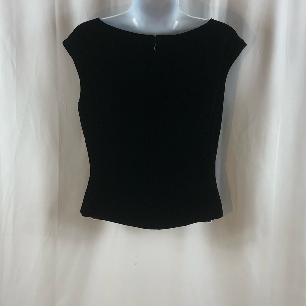 Ann Taylor black velvet rayon/silk tank top 4 - Picture 5 of 14